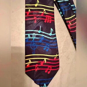 Beautiful Vintage Steven Harris Musical Note Print Tie 4in At Widest